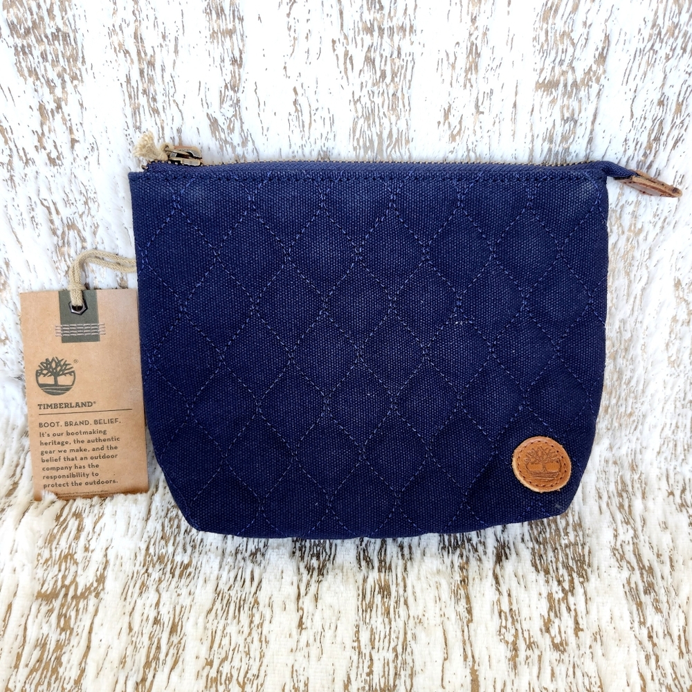 NWT Timberland Quilted Navy Toiletry/Makeup Bag